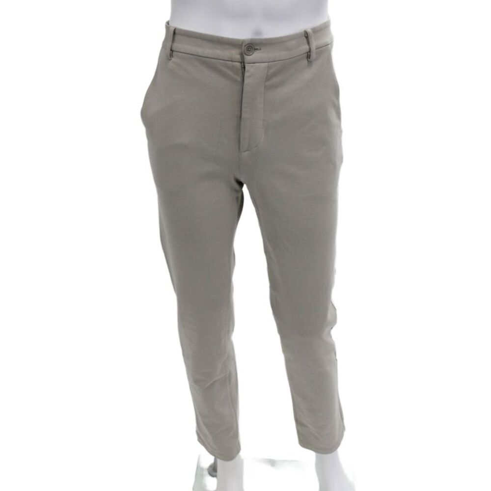Patrick Assaraf Mens Ankle Cropped Dress Pants Beige Viscose Blend Size 34